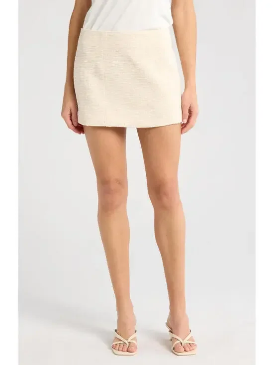 NWT! rag & bone Emerson Italian Tweed Miniskirt in Ivory Size 8 - Picture 1 of 6